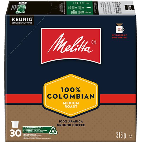 Melitta 100% Colombian Medium Roast Coffee K-Cup